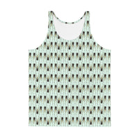 Polka Stag Beetles Blue Unisex Tank Top